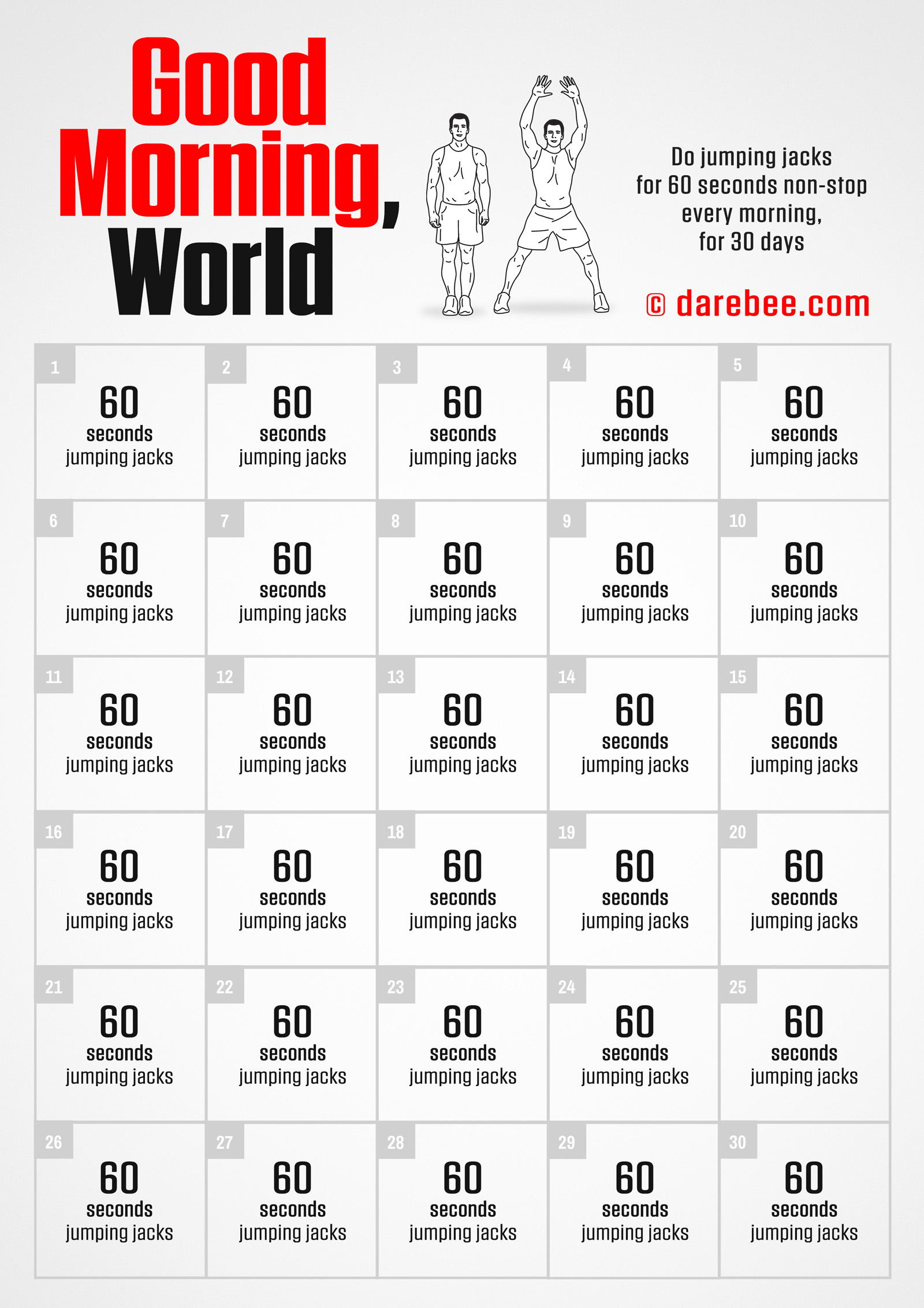 Good Morning, World!  - fitness challenge card