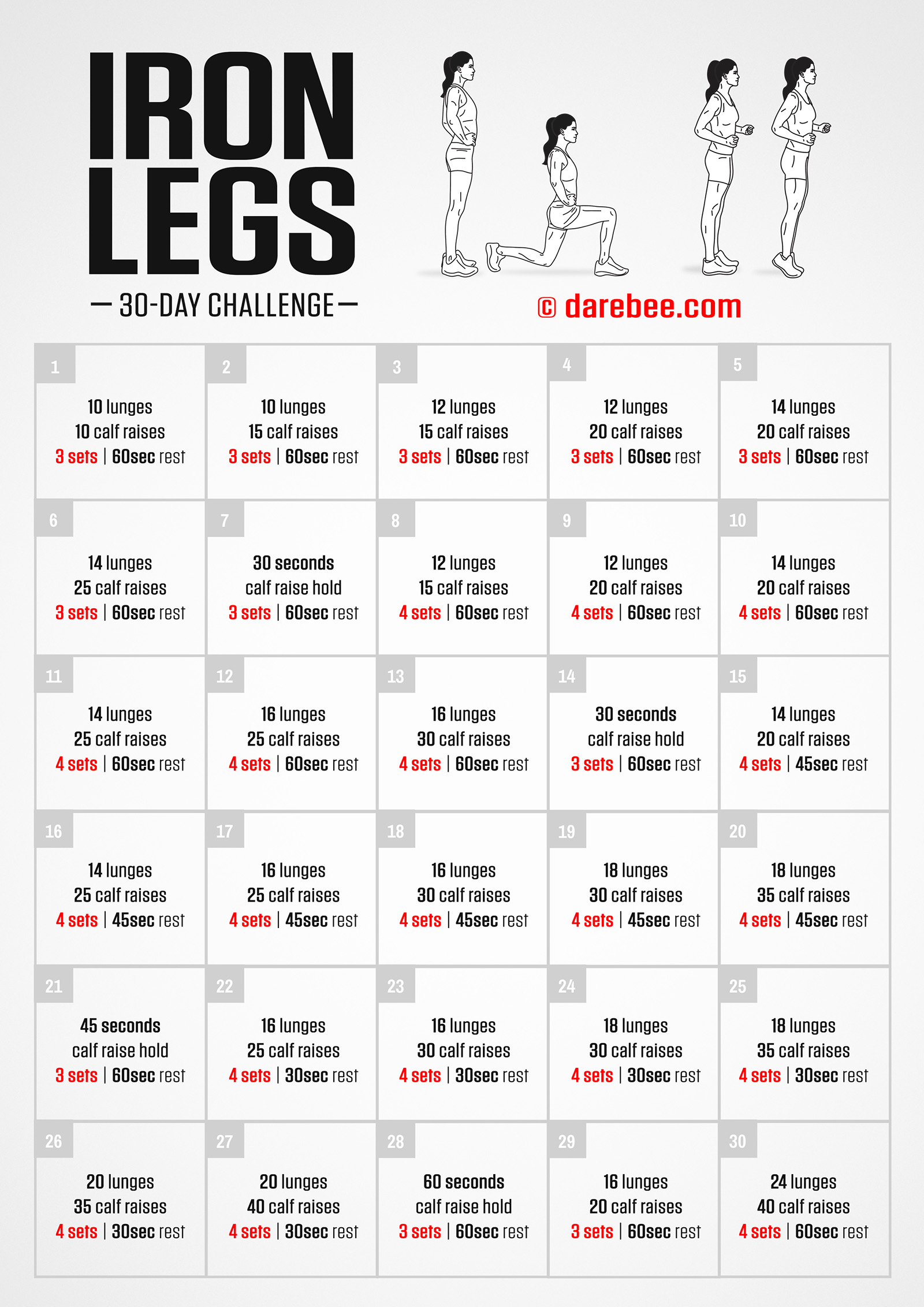Iron Legs Challenge - fitness challenge card