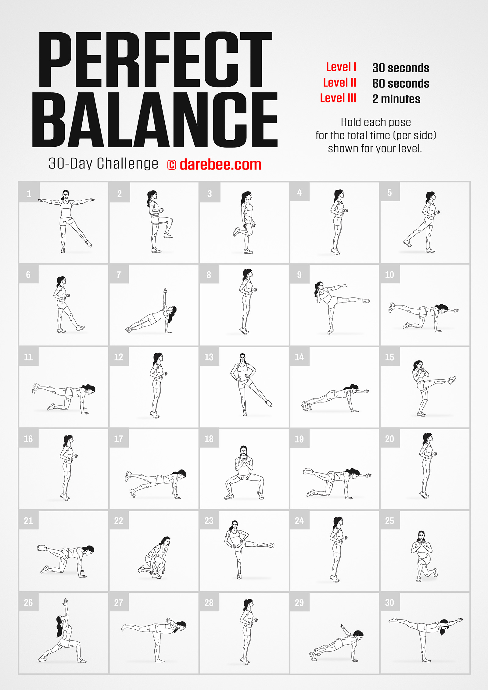Perfect Balance Challenge - fitness challenge card