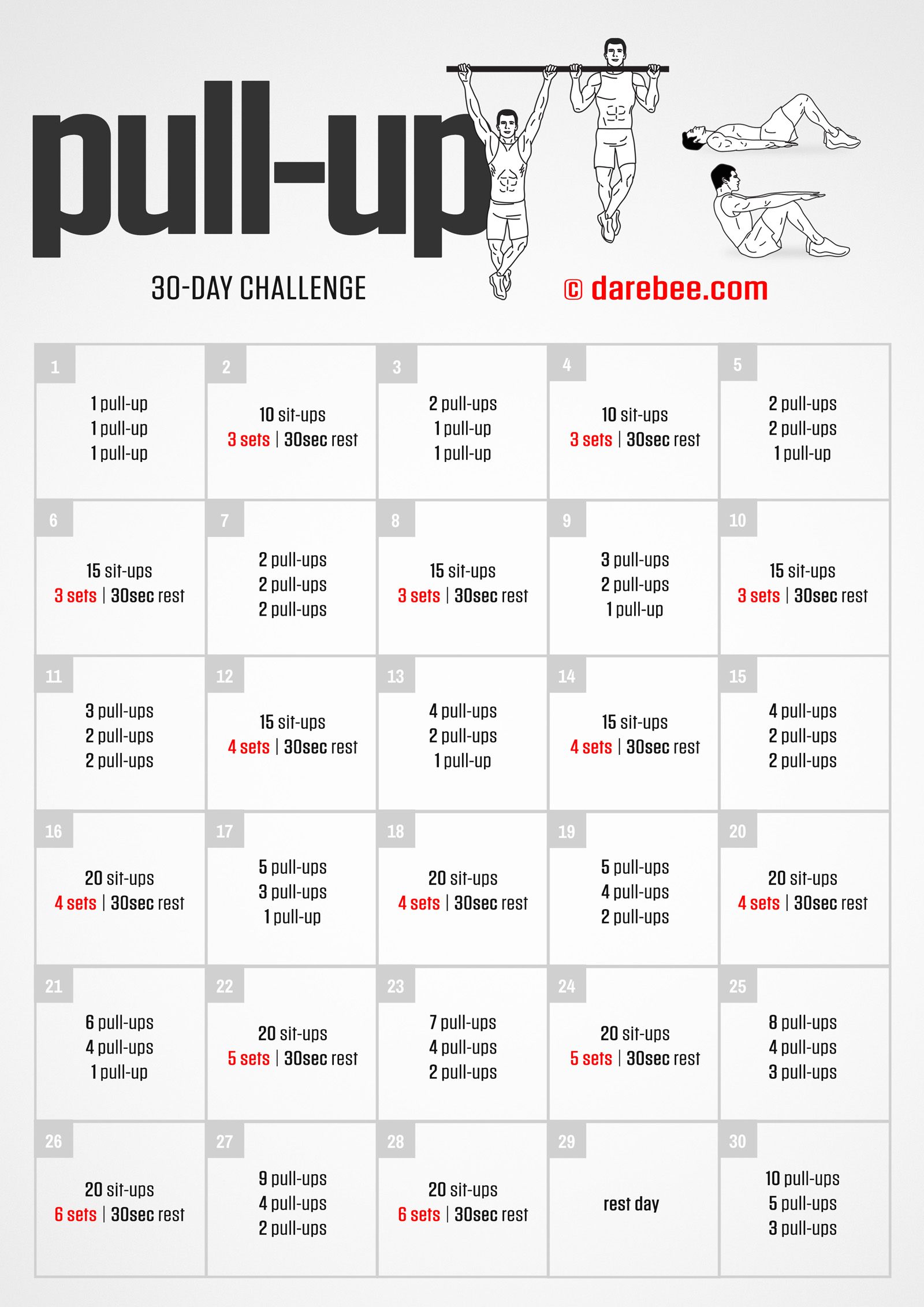 Pull-Up Challenge lv1 - fitness challenge card