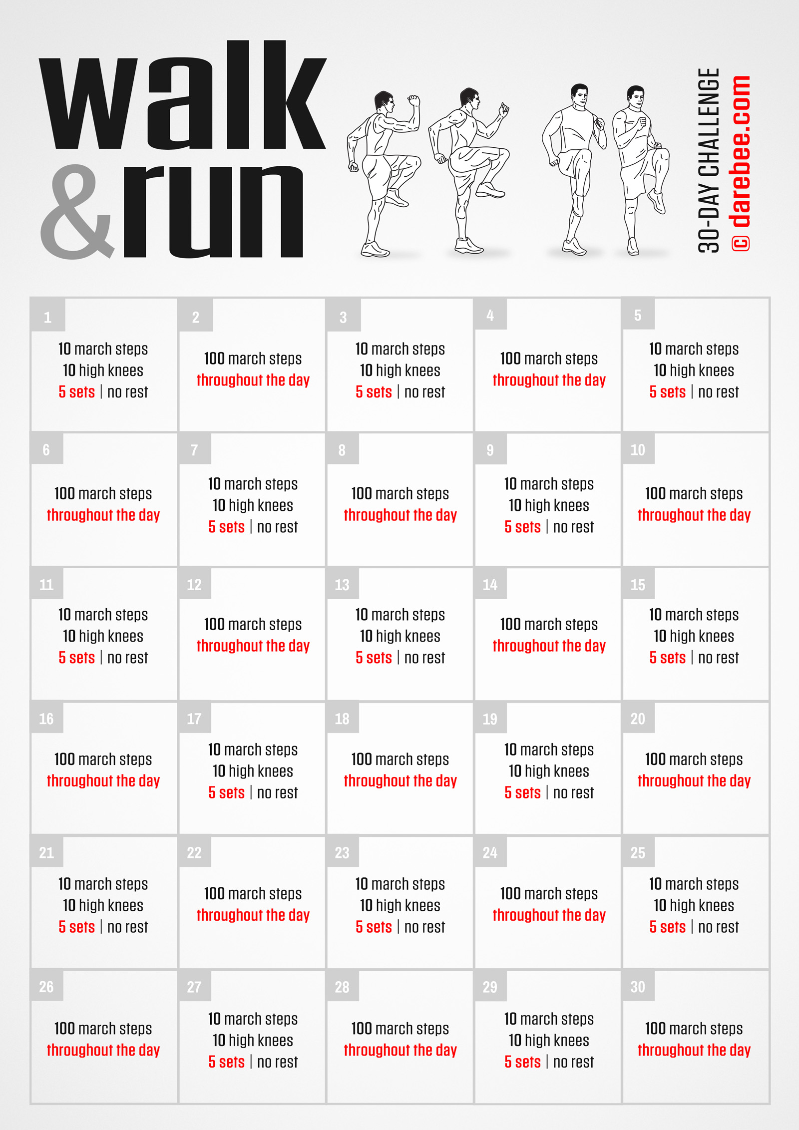 Walk & Run Challenge - fitness challenge card
