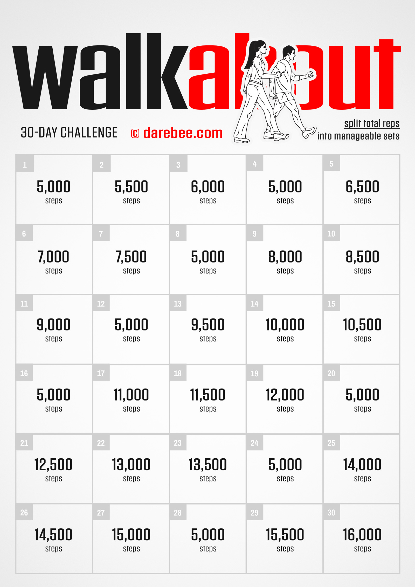 30-Day Walkabout - fitness challenge card