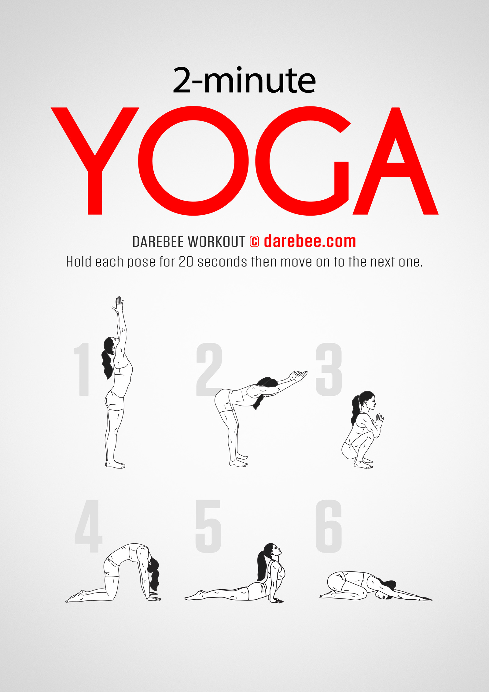 2-Minute Yoga is a DAREBEE home fitness, no equipment yoga-based workout that helps you become more agile, flexible and in control of your body.