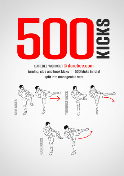 500 side turning hook kicks workout intro