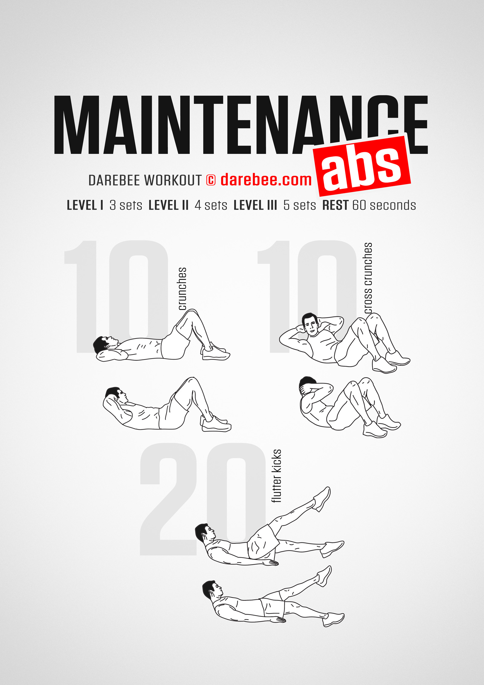 Ab Maintenance is a DAREBEE home fitness, no-equipment bodyweight workout that helps you quickly train your abs when you're short on time and energy.