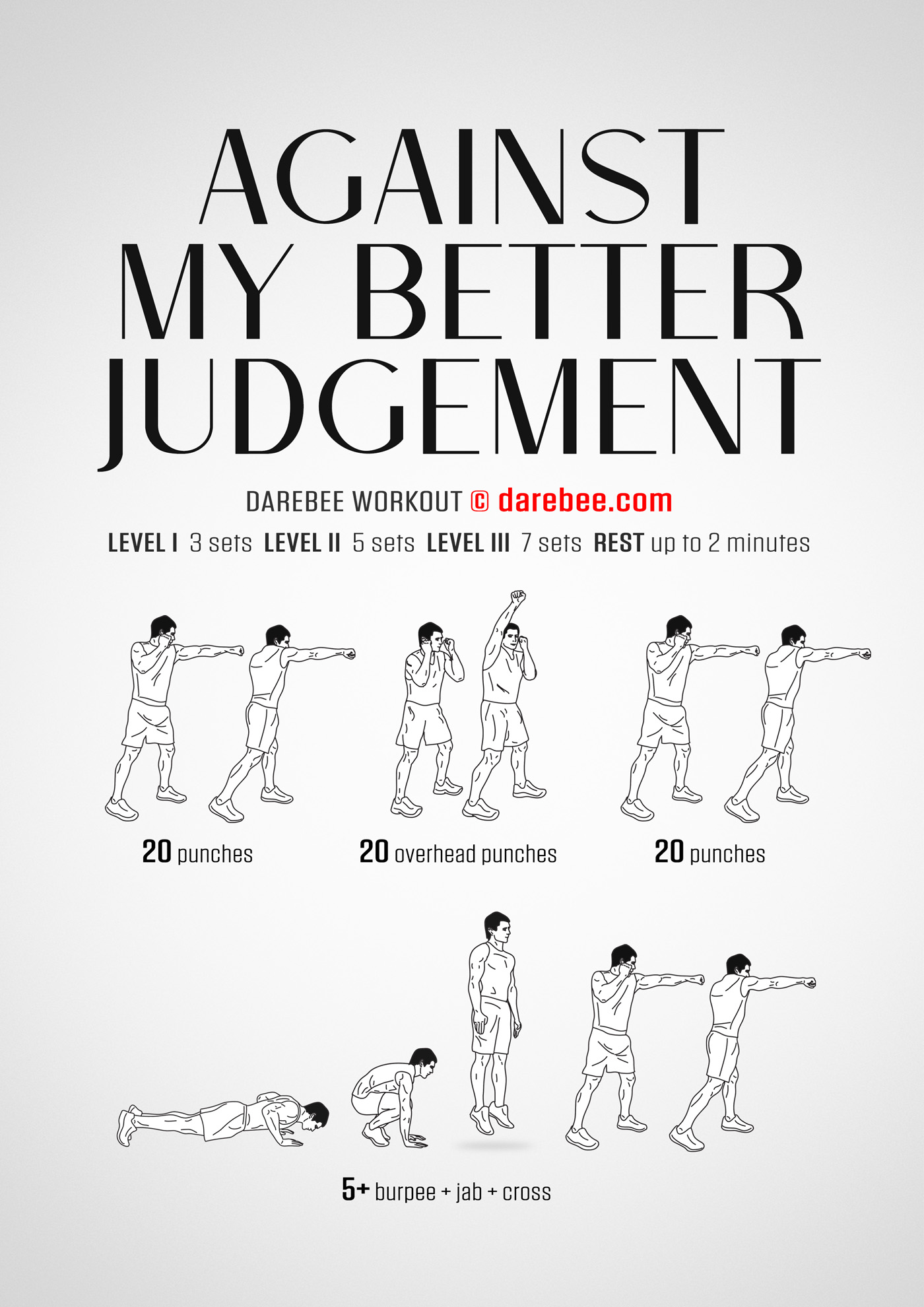 Against My Better Judgement Workout - complete workout card with exercises and reps