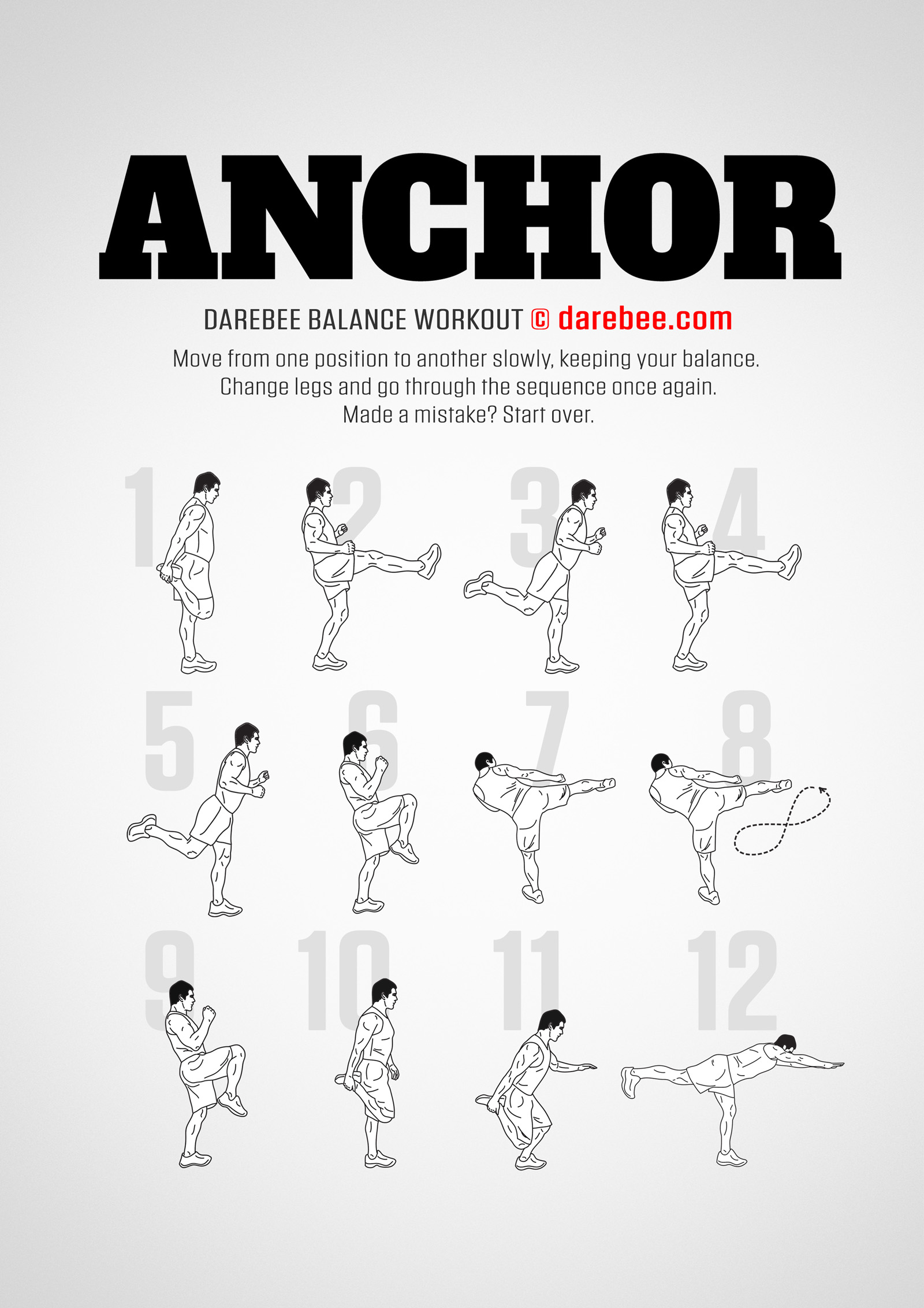 Anchor Workout - complete workout card with exercises and reps