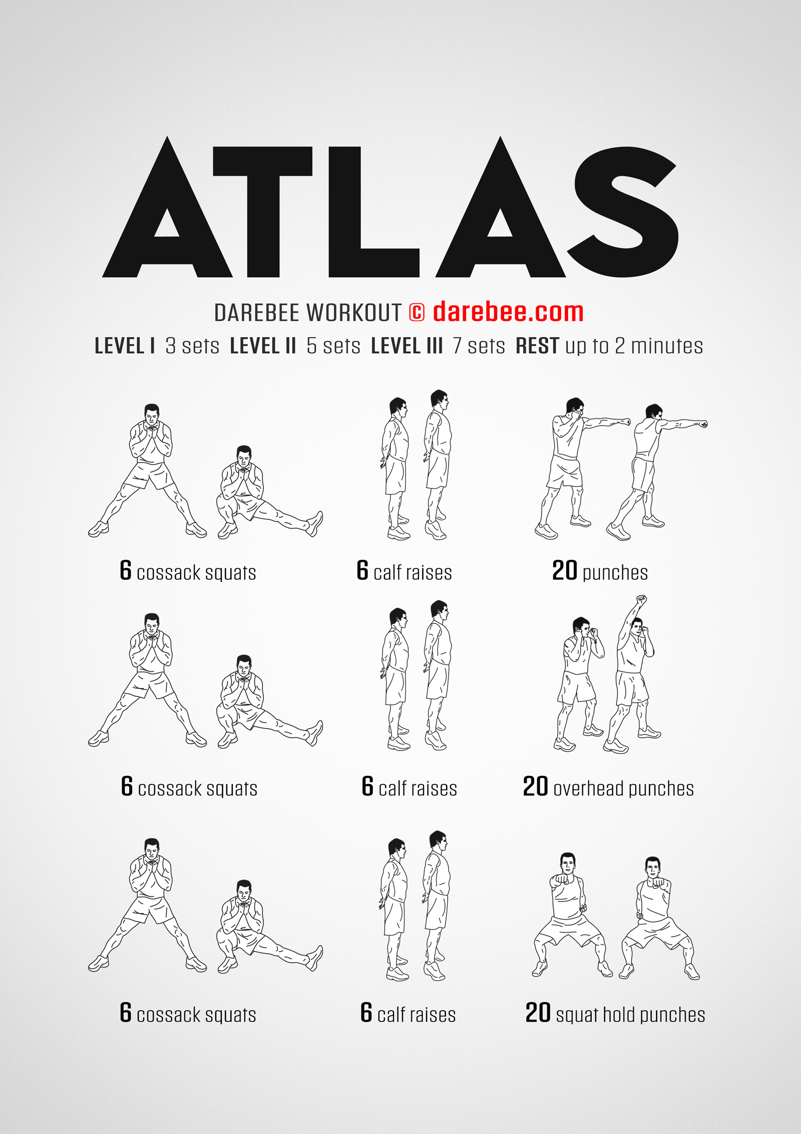 Atlas Workout - complete workout card with exercises and reps