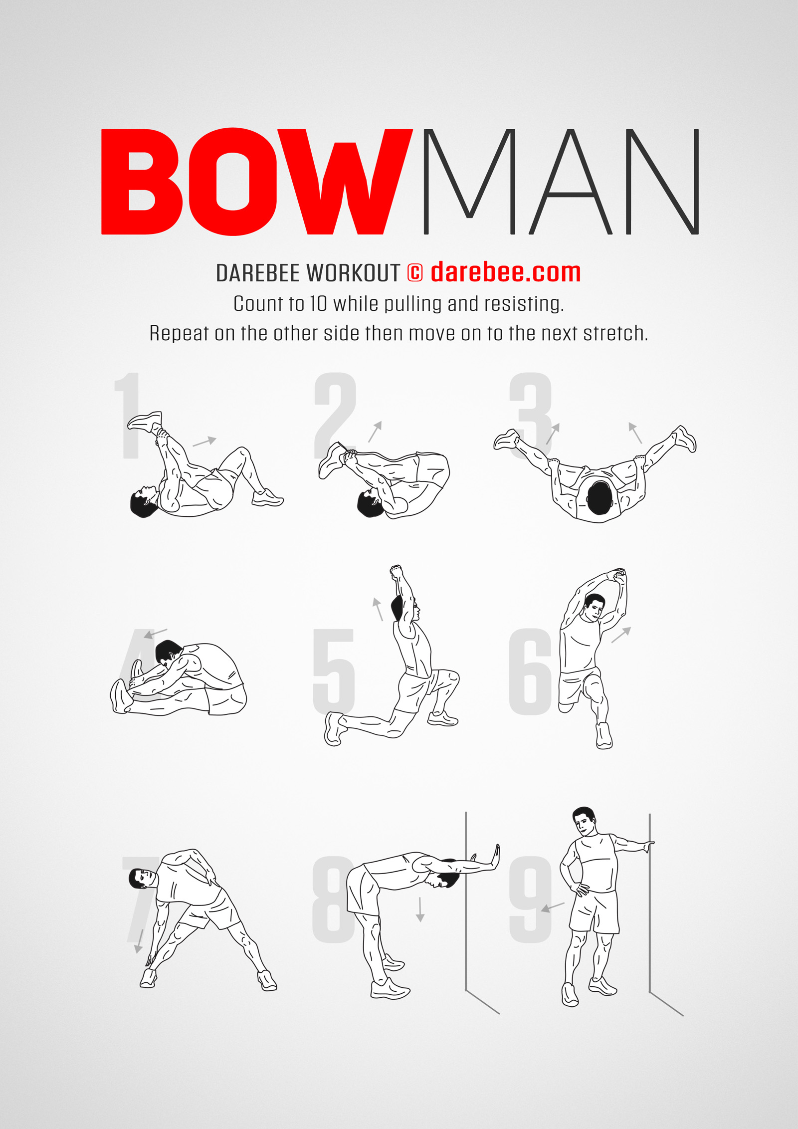 Bowman Workout - complete workout card with exercises and reps