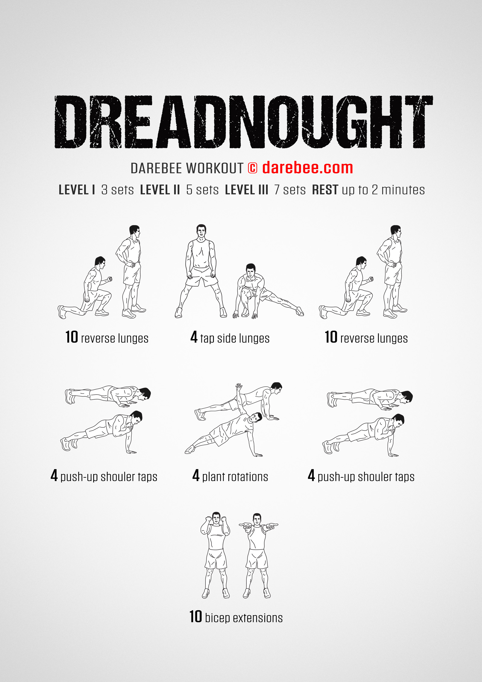 Dreadnought Workout - complete workout card with exercises and reps