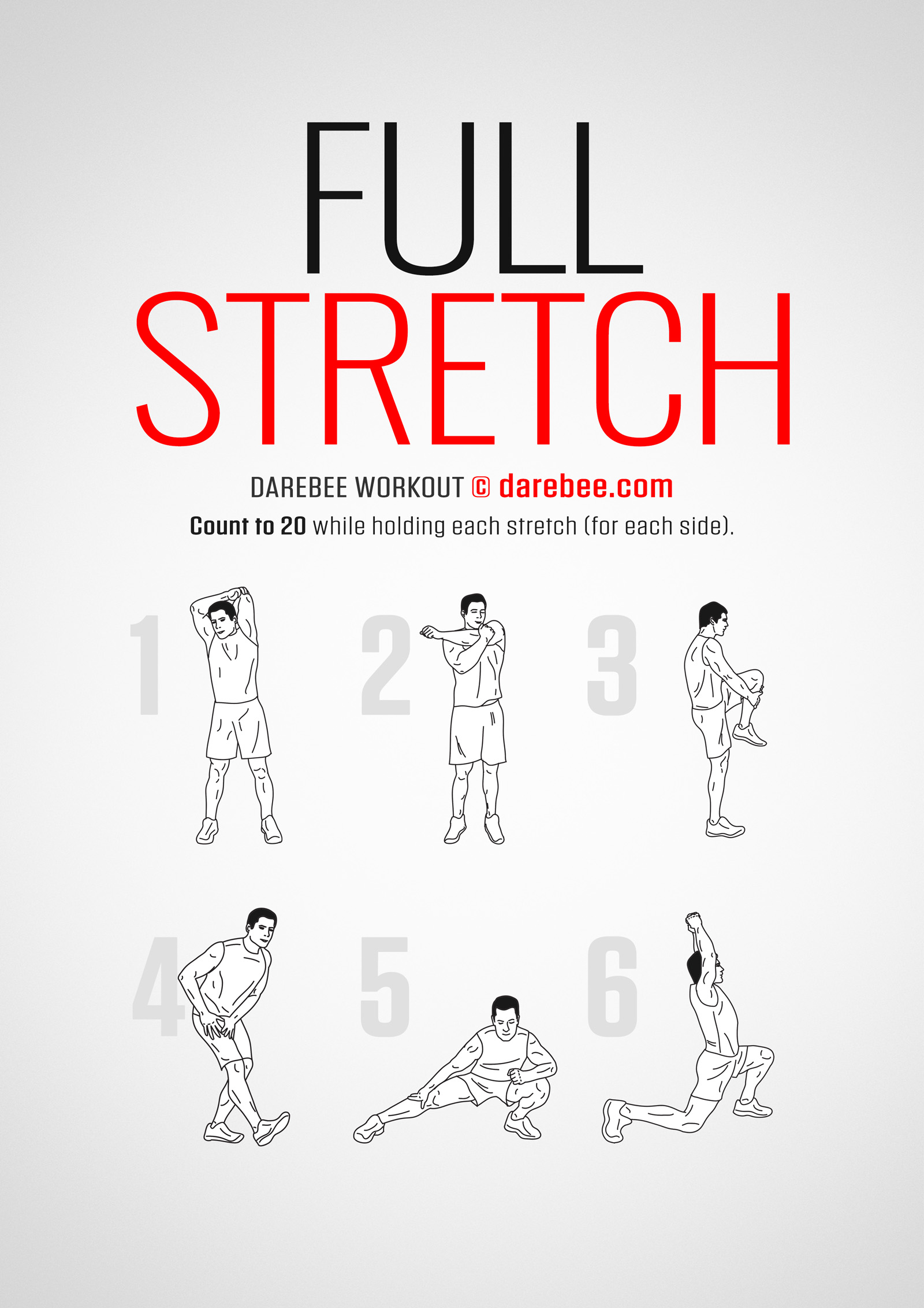 Full Stretch Workout - complete workout card with exercises and reps