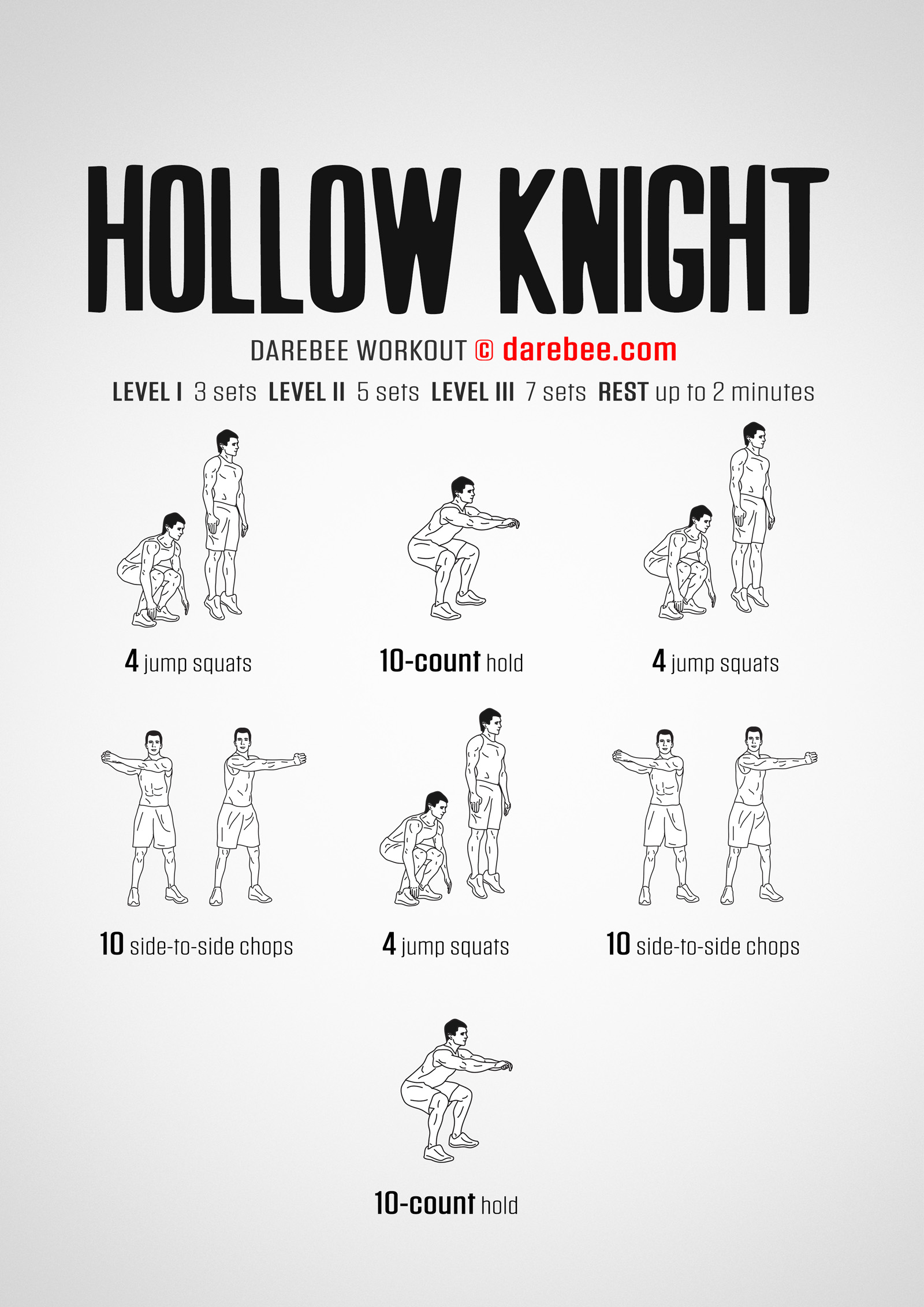 Hollow Knight Workout - complete workout card with exercises and reps