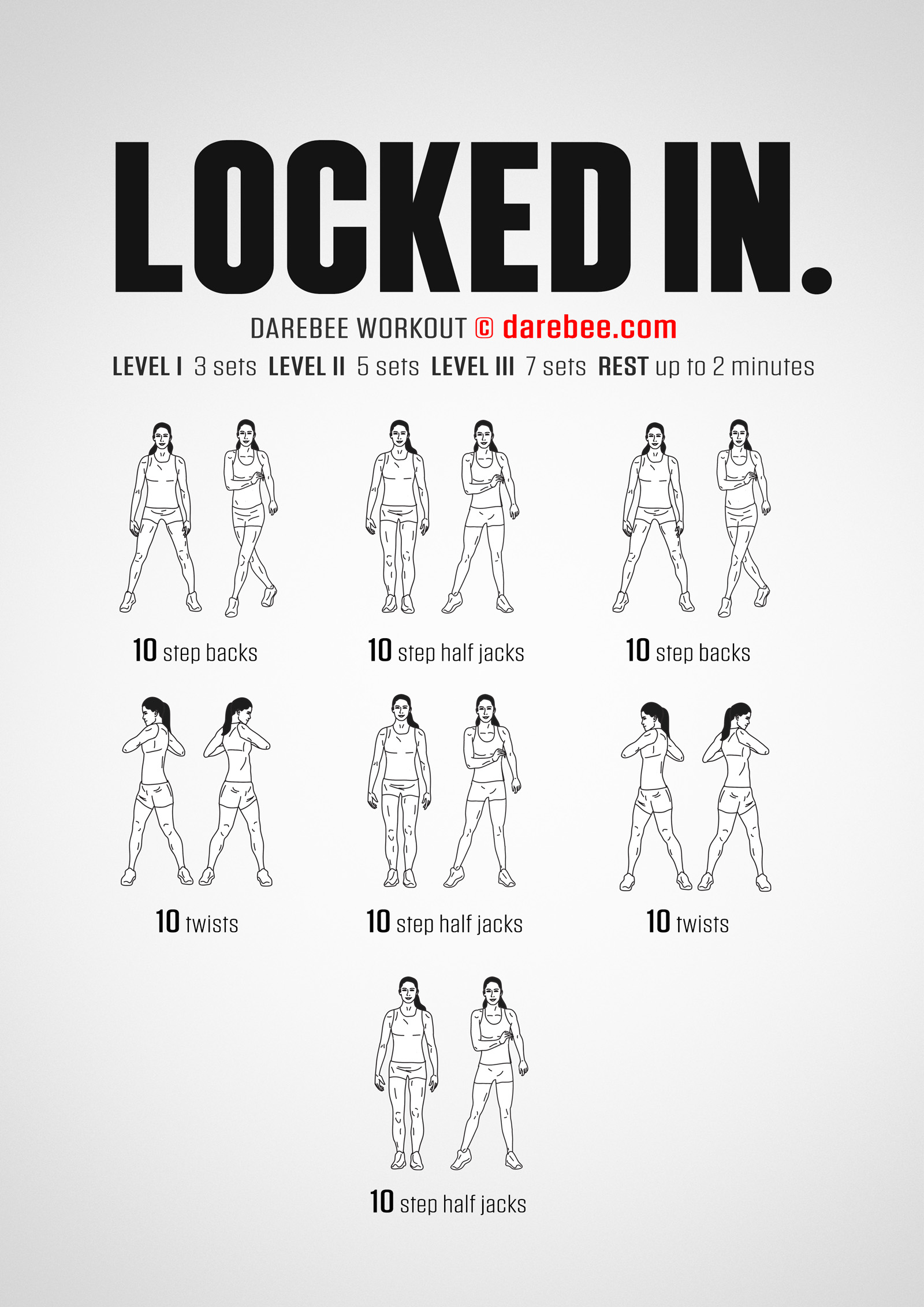 Locked In Workout - complete workout card with exercises and reps