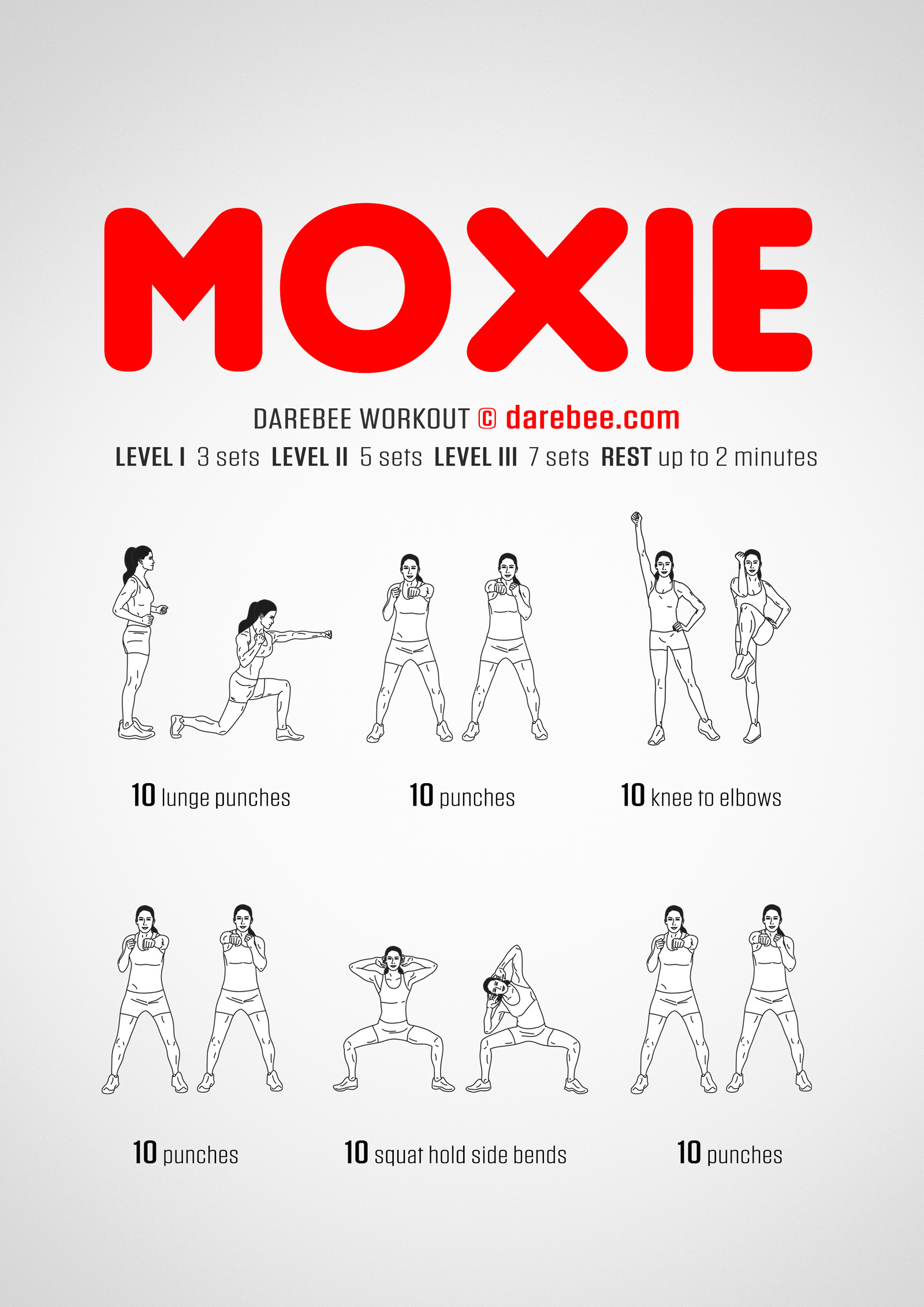 Moxie Workout - complete workout card with exercises and reps
