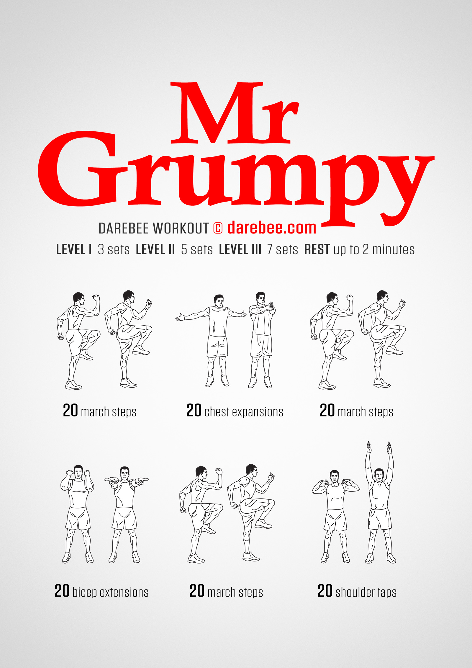 Mr Grumpy Workout - complete workout card with exercises and reps