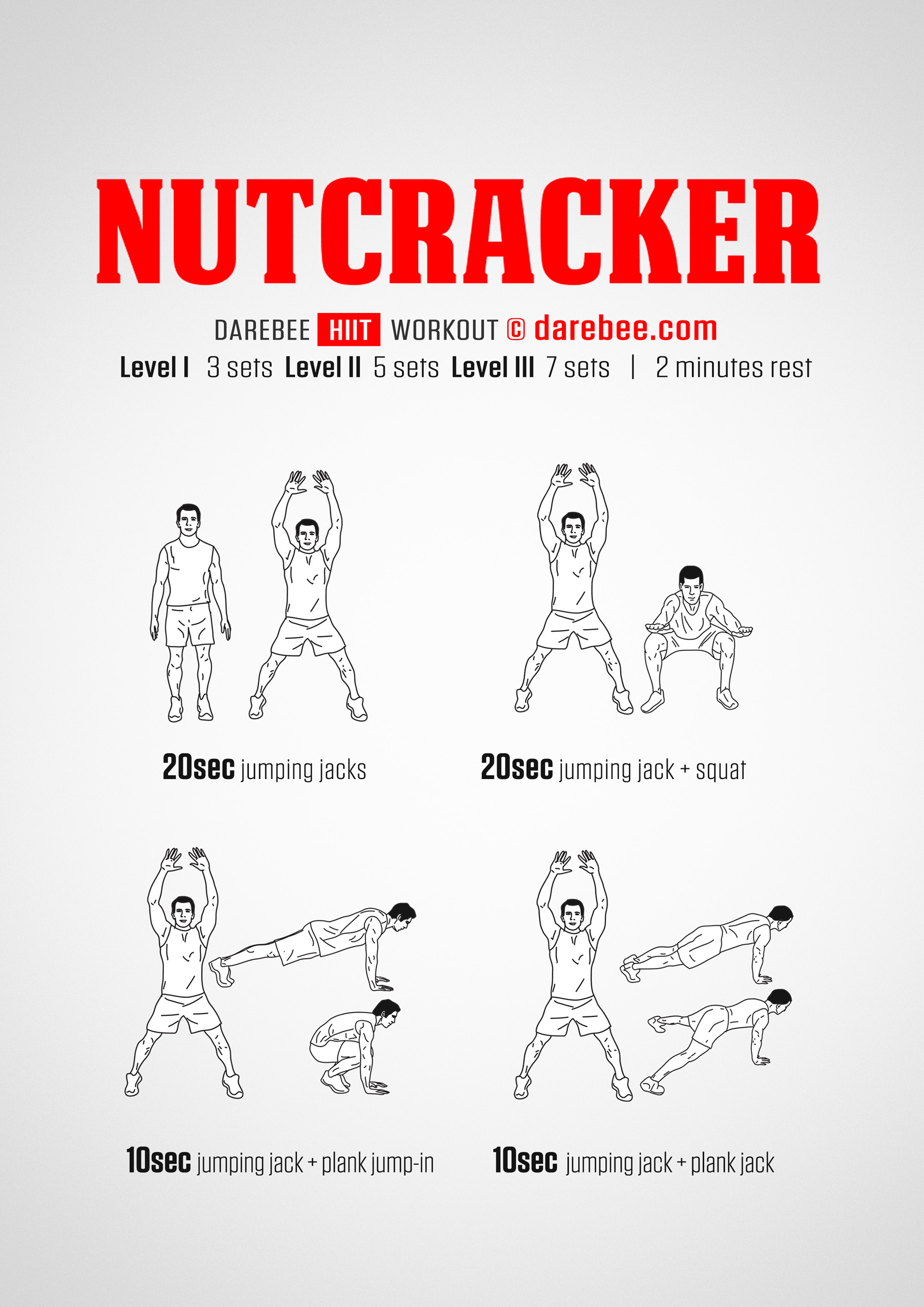 Nutcracker Workout - complete workout card with exercises and reps