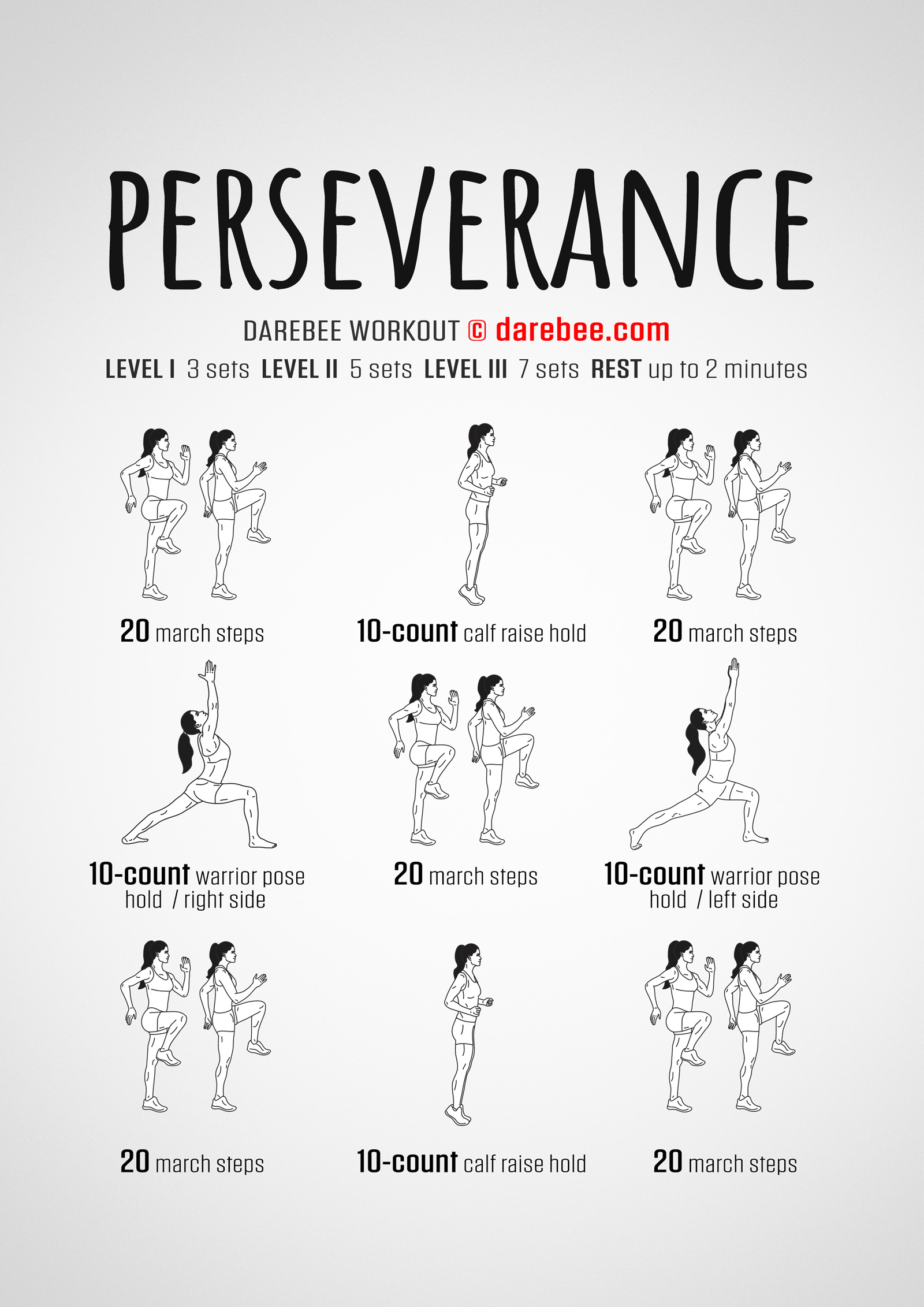 Perseverance is a DAREBEE no-equipment yoga-based home workout that will increase your mobility and sense of control over your body.