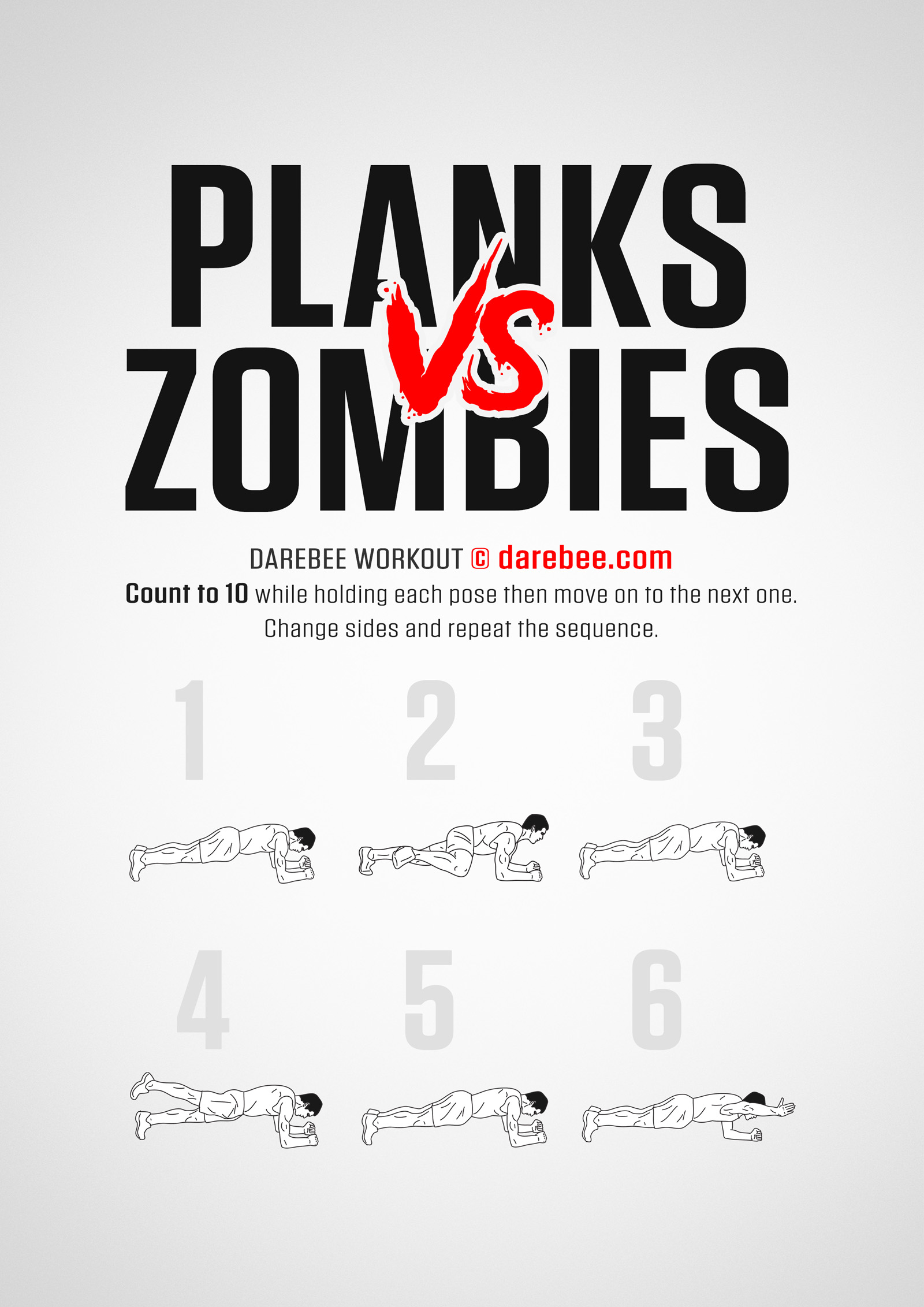 Planks vs Zombies is a Darebee home-fitness workout that will torch your abs and core.