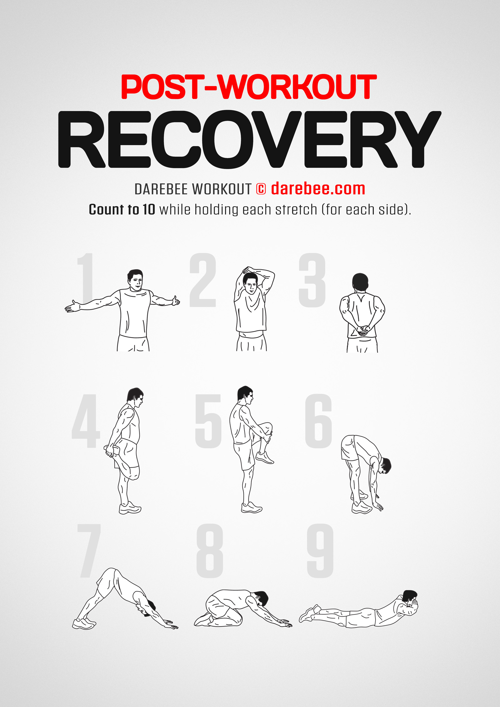 Post-Workout Recovery Workout - complete workout card with exercises and reps