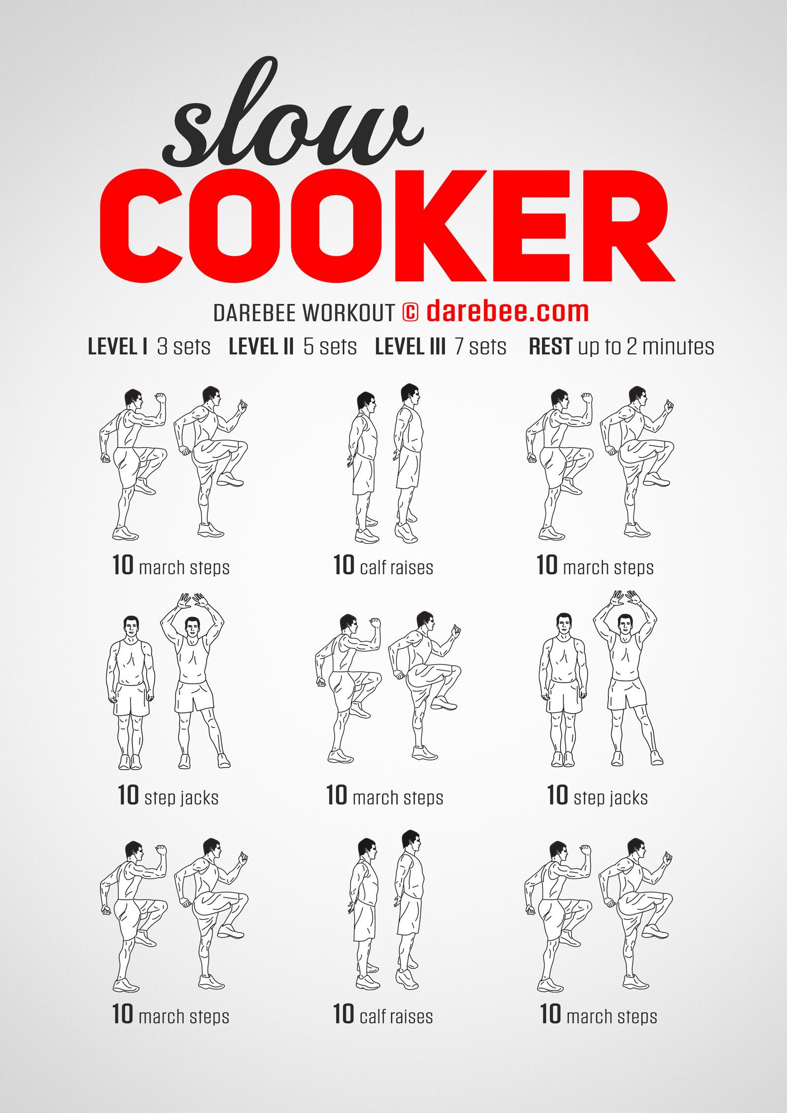 Slow Cooker Workout - complete workout card with exercises and reps