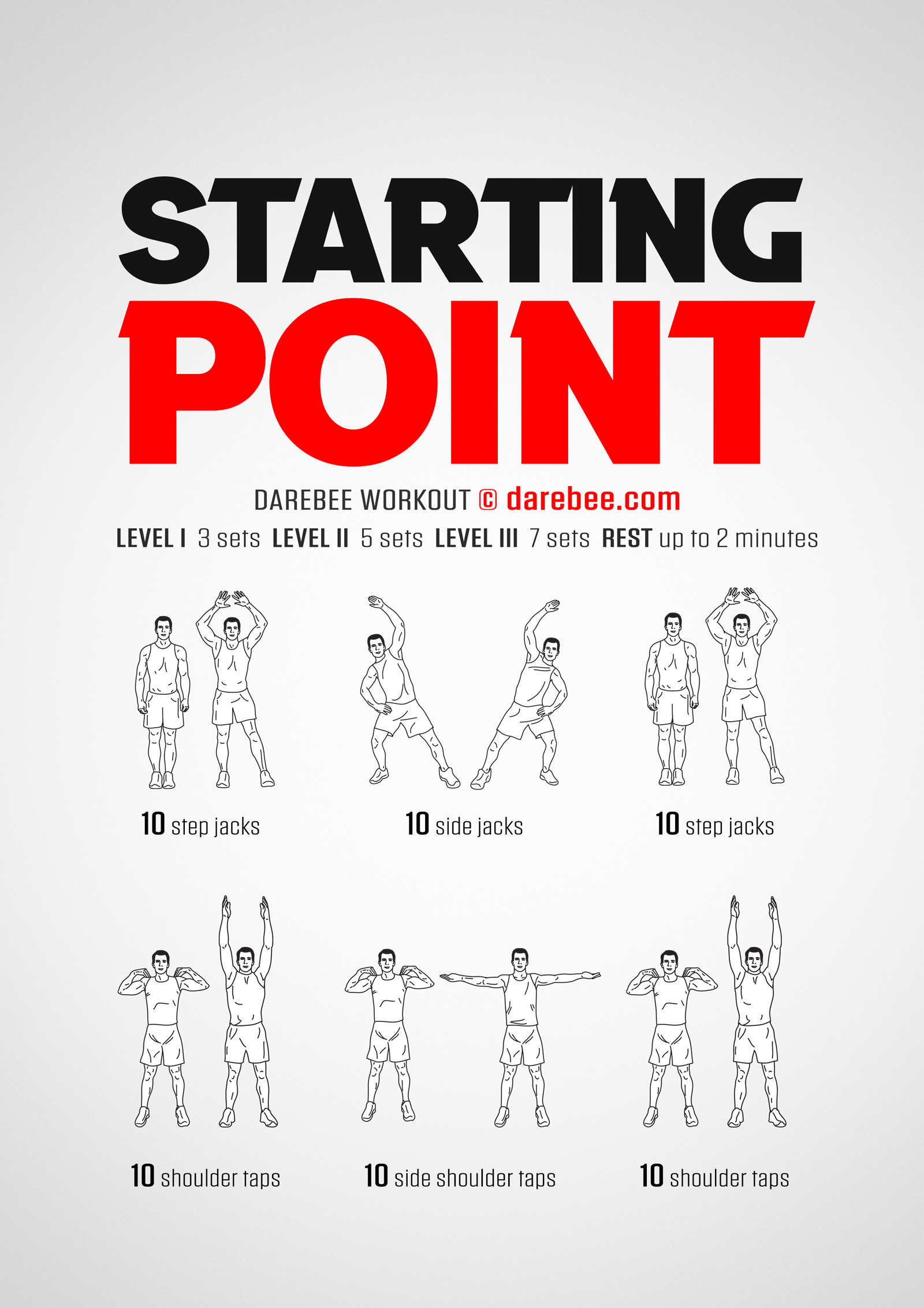 Starting Point Workout - complete workout card with exercises and reps