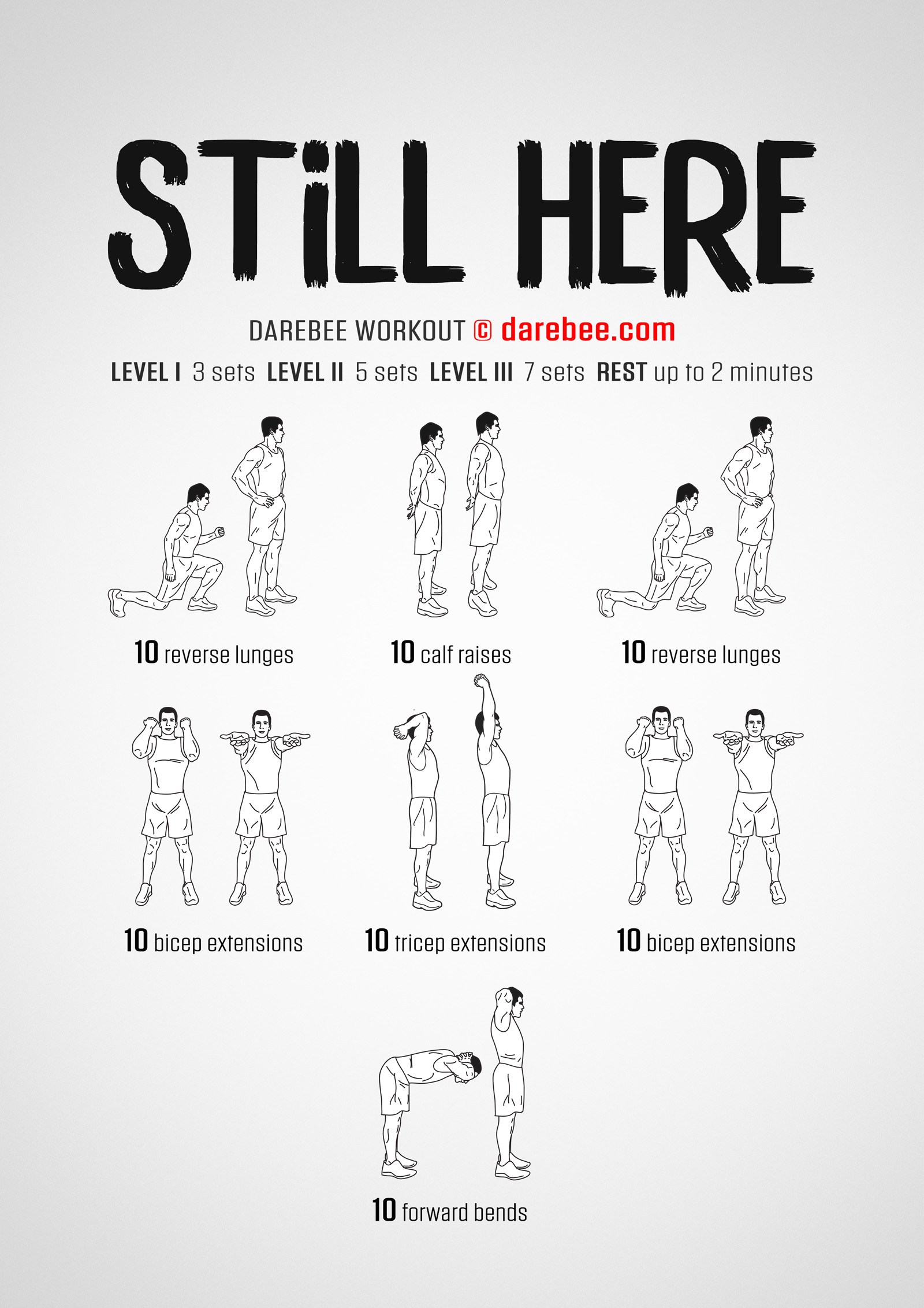 Still Here! Workout - complete workout card with exercises and reps