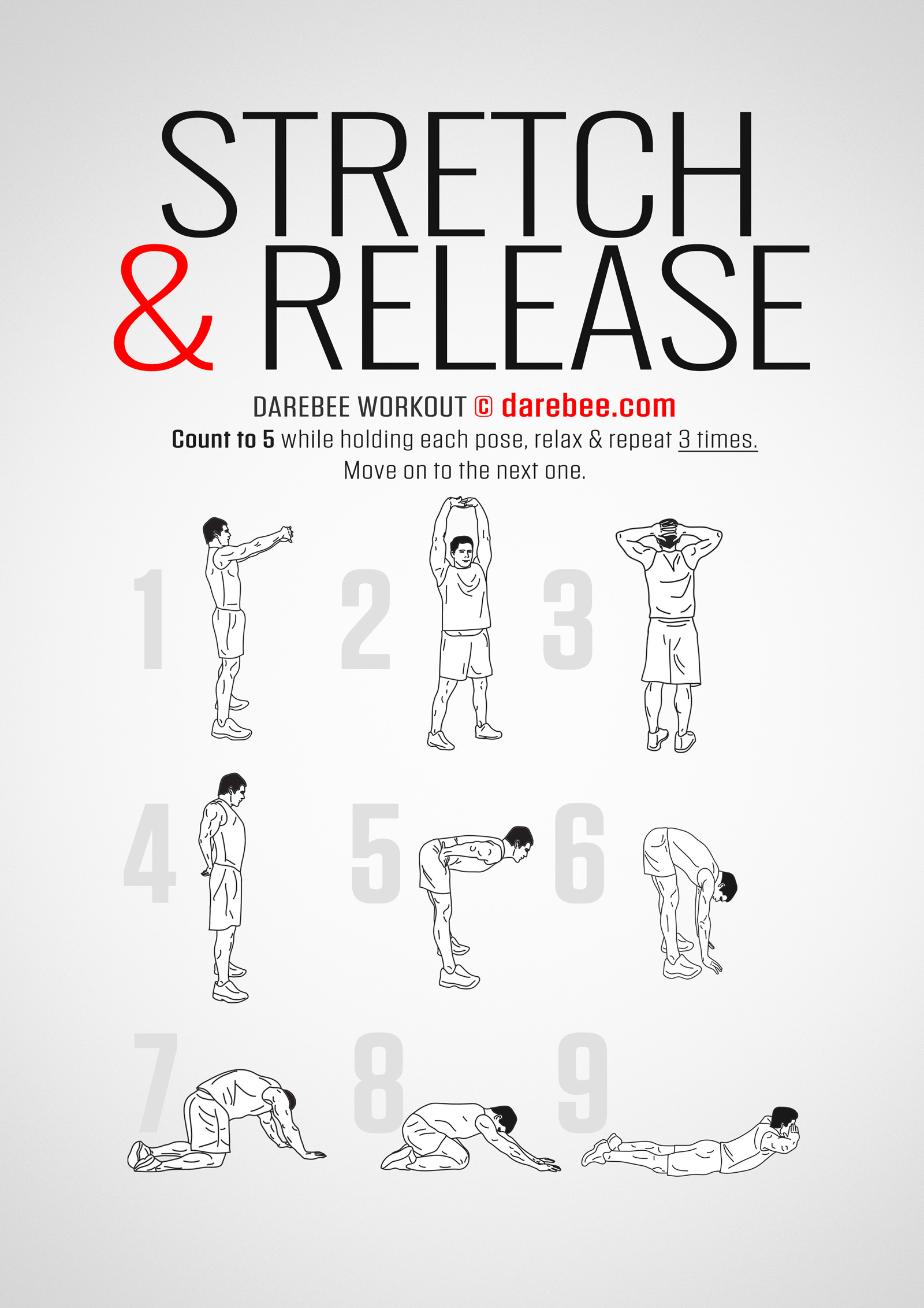 Stretch and Release is a DAREBEE home workout you can apply to help you improve your body's suppleness, range of motion and flexibility without draining your battery. 