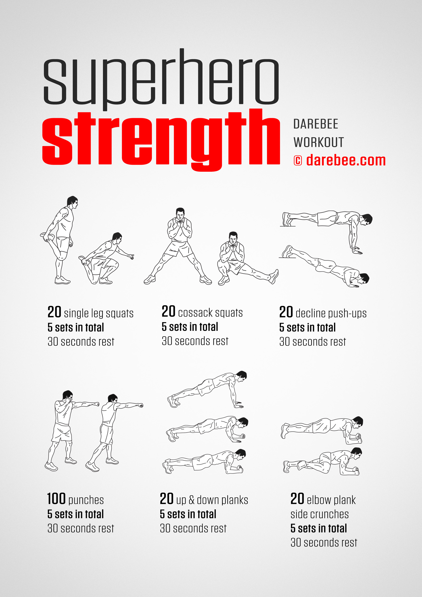 Superhero Strength free workout from Darebee