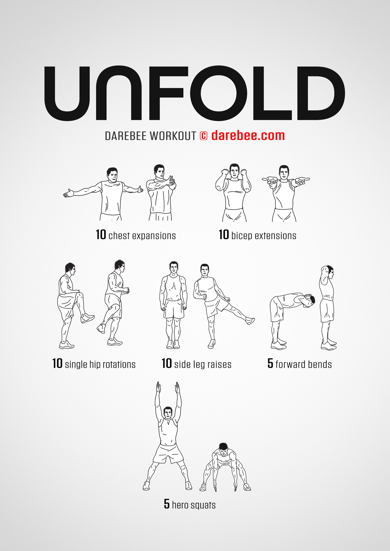 Unfold Workout - complete workout card with exercises and reps