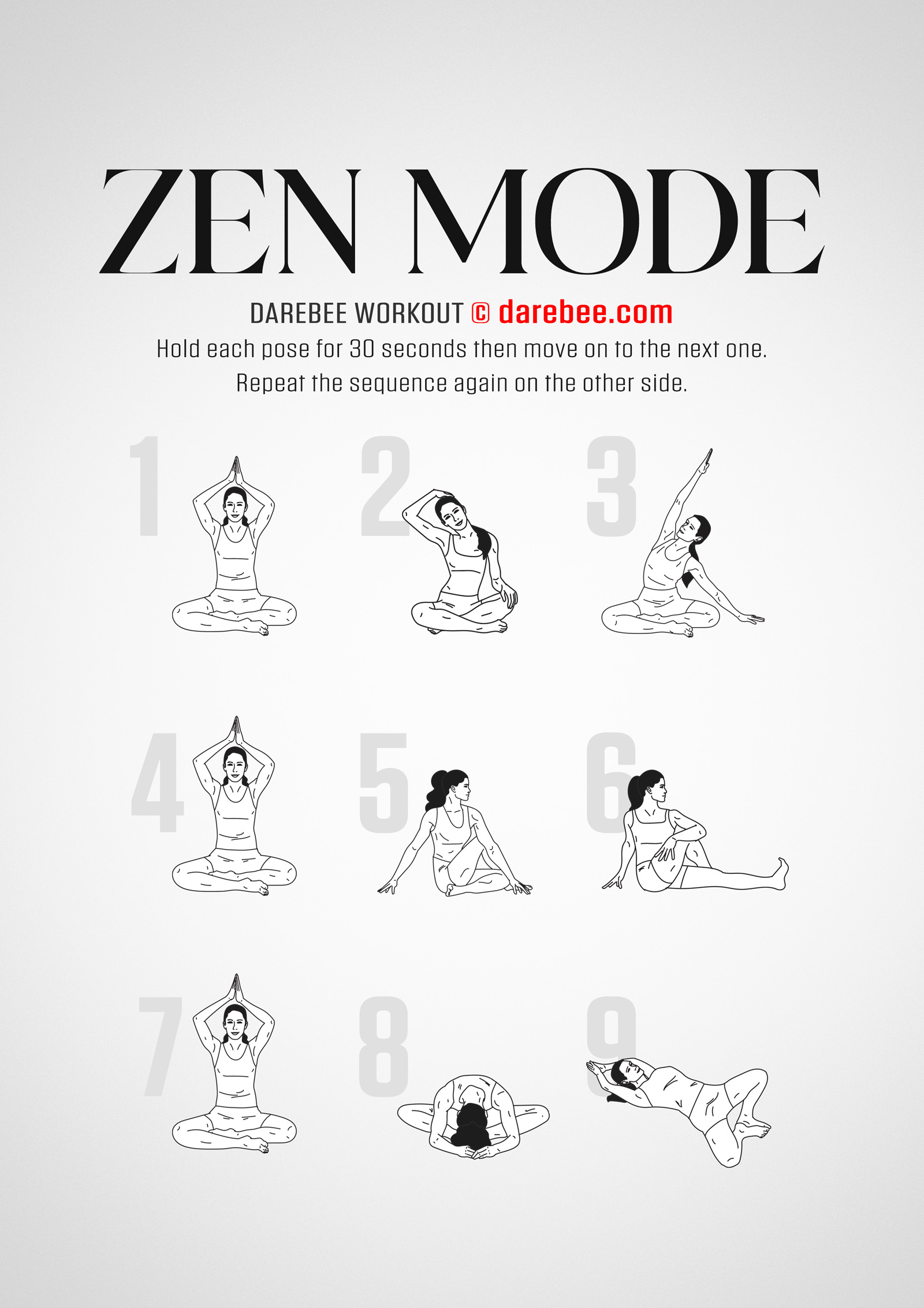 Zen Mode Workout - complete workout card with exercises and reps
